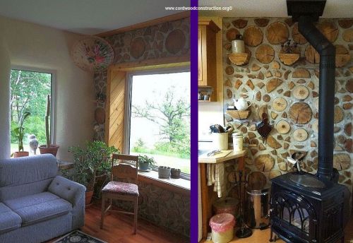 Clint and Cindy Cannon's beautiful double wall cordwood and strawbale home in Canada. 