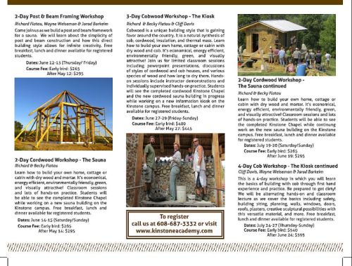 Kinstone workshops brochure 2